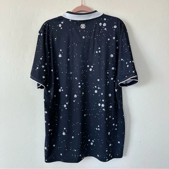 G/FORE Navy Splatter Print Short Sleeve Golf Polo Extra Large - Picture 8 of 11